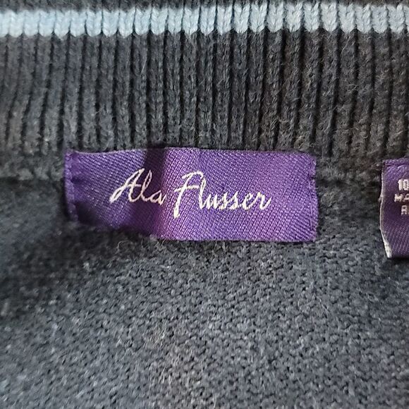 Men's Alan Flusser Soft Blue Sweater - Picture 8 of 10